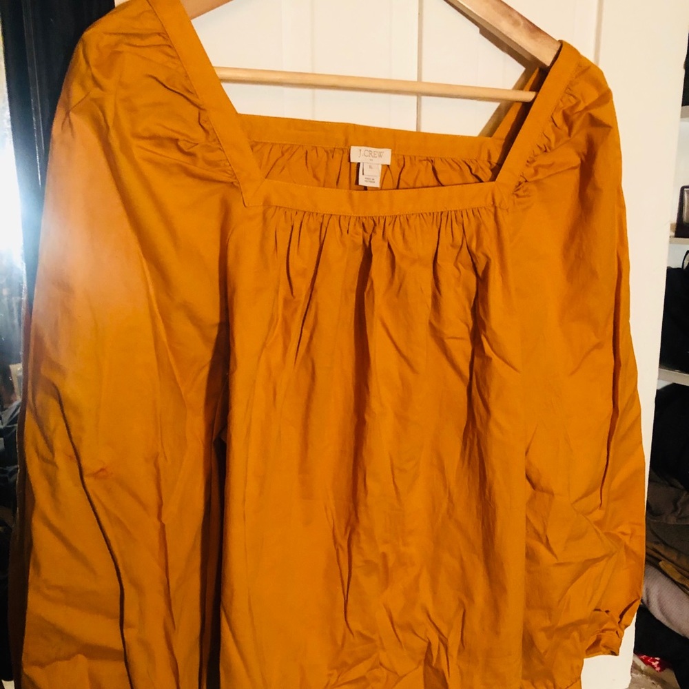 J Crew Square neck peasant top